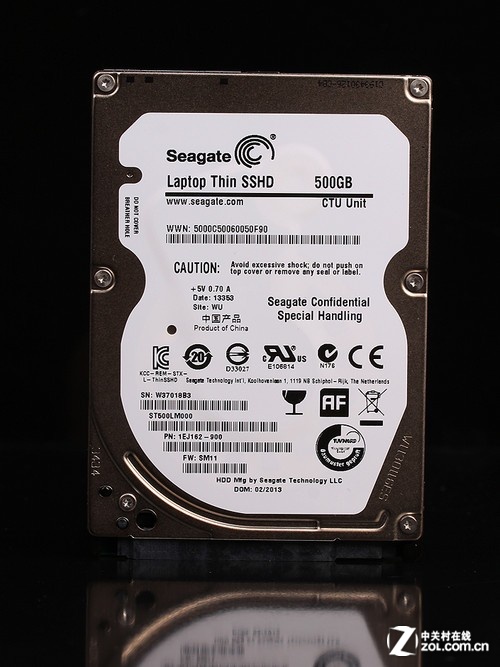 希捷 SSHD 500GB（ST500LM000） 背面 