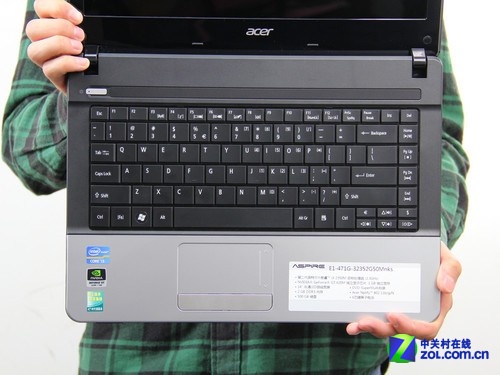 Acer E1黑色 键盘面图